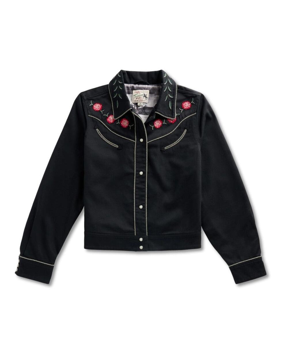 Tecovas Womens Embroidered Dolly Jacket in Black - M